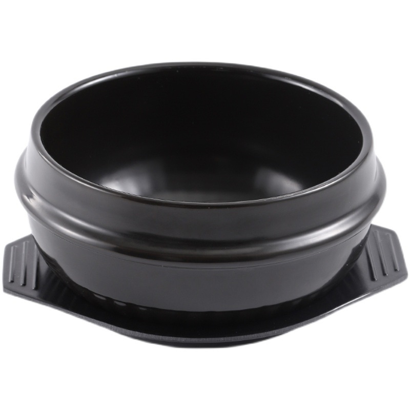 Vas din piatră pentru Bibimbap și bucătărie coreeană, cazan din lut rezistent la temperaturi înalte, 1 L, Doenjang Jjigae și Samgyetang în vas de piatră