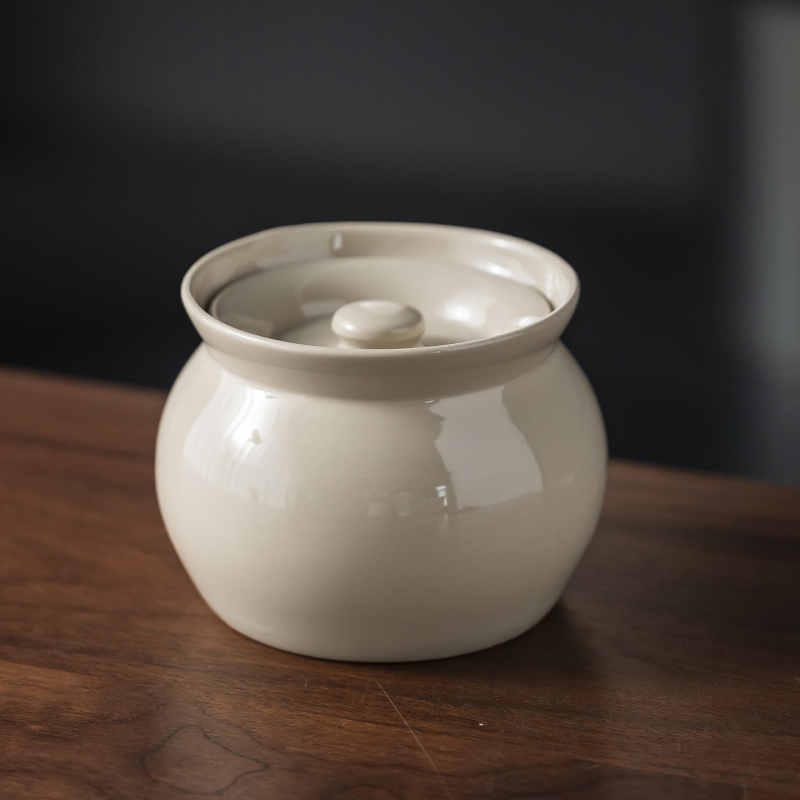 Vas ceramic pentru o porție cu capac, gătit la aburi, uz casnic, stil chinezesc tradițional