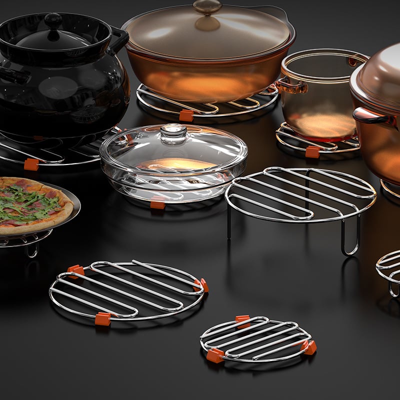 Raft de aburi din oțel inoxidabil 304, design Cloud, raft îngroșat pentru aburirea legumelor și a chiflelor, pernă izolatoare pentru masă și covoraș de bucătărie pentru oală
