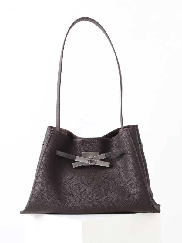 Miss Summer Ženska torbica od prave kože, crossbody tote bucket stil, zrnat uzorak na gornjem sloju