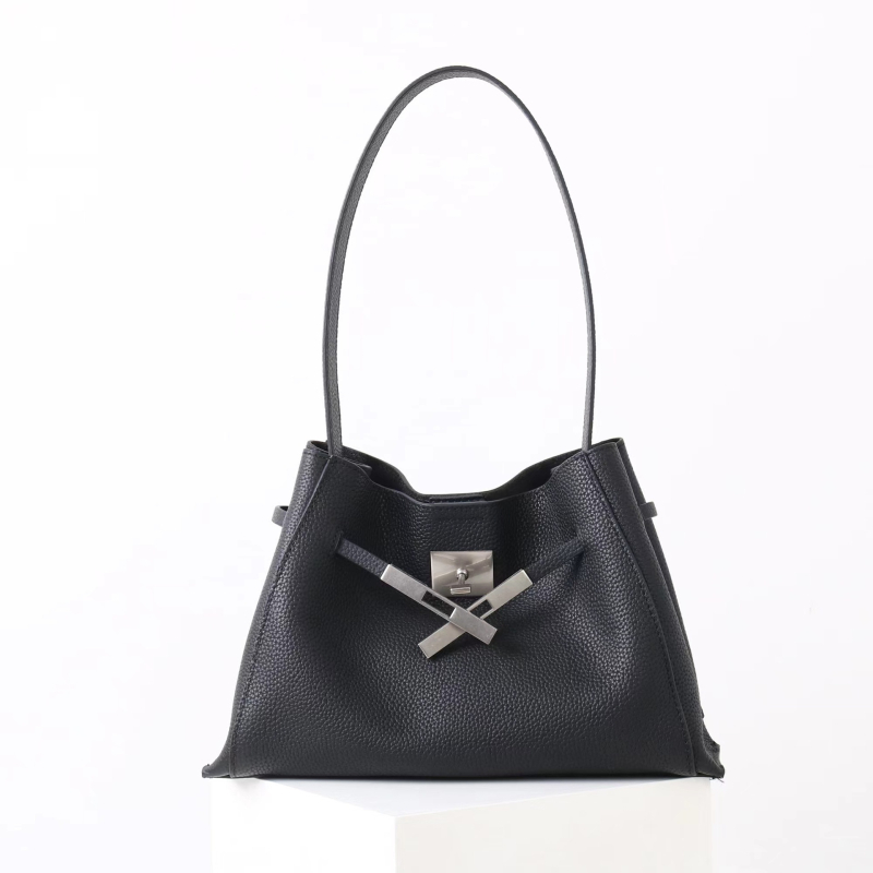 Miss Summer Ženska torbica od prave kože, crossbody tote bucket stil, zrnat uzorak na gornjem sloju