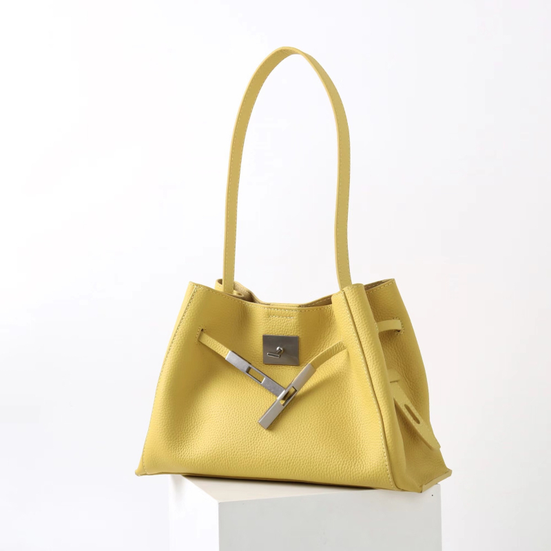 Miss Summer Ženska torbica od prave kože, crossbody tote bucket stil, zrnat uzorak na gornjem sloju