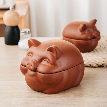 Vas din lut Yixing cu motiv creier de porc și floare, potrivit pentru microunde
