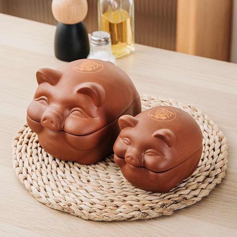 Vas din lut Yixing cu motiv creier de porc și floare, potrivit pentru microunde