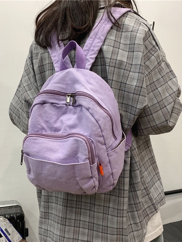 Unisex minimalistički japansko-korejski studentski ruksak, vintage ispran platneni ruksak, ruksak s dvostrukim trakama u šumskom stilu, Ins-stil školska torba
