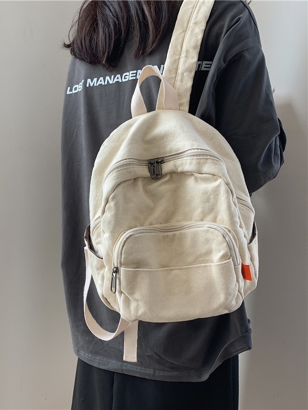 Unisex minimalistički japansko-korejski studentski ruksak, vintage ispran platneni ruksak, ruksak s dvostrukim trakama u šumskom stilu, Ins-stil školska torba