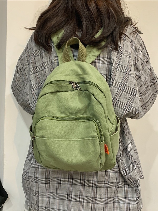 Unisex minimalistički japansko-korejski studentski ruksak, vintage ispran platneni ruksak, ruksak s dvostrukim trakama u šumskom stilu, Ins-stil školska torba