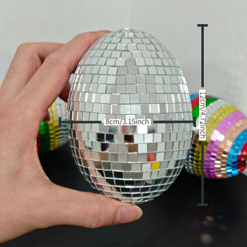 Decorațiune de Paște cu ou disco, ornament oglinditor lucios, piesă centrală pentru masă