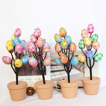 Ou de Paște în ghiveci – ornament decorativ de birou, cu imprimeu, 3×4 cm