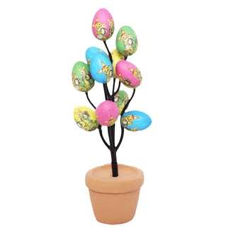 Ou de Paște în ghiveci – ornament decorativ de birou, cu imprimeu, 3×4 cm