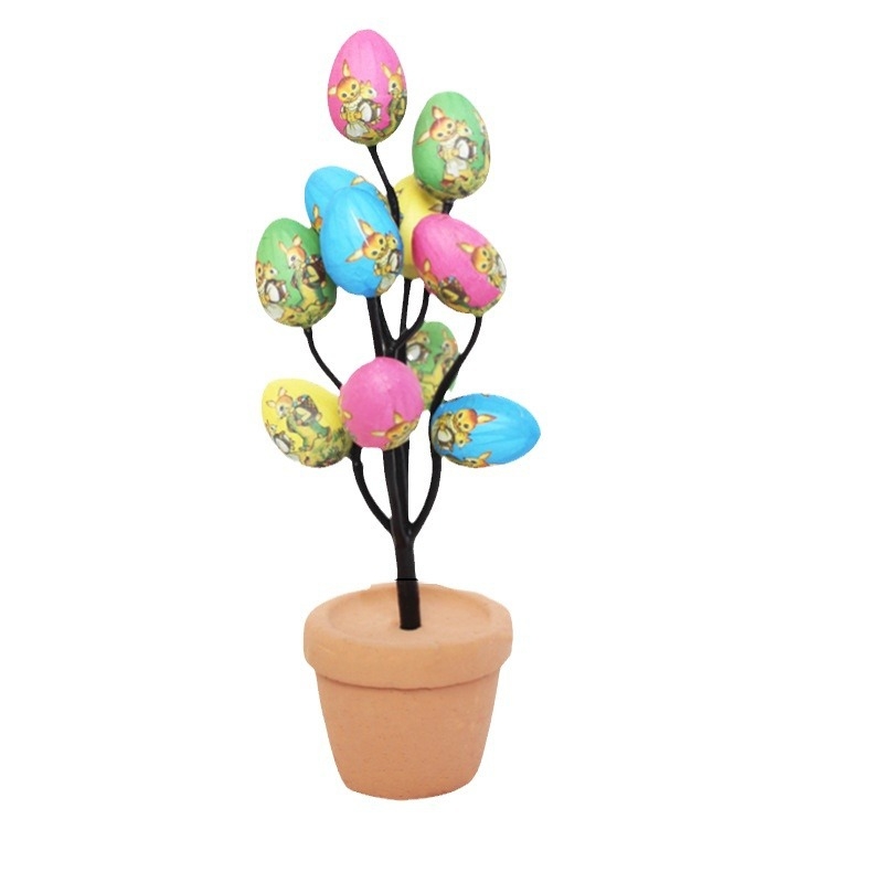Ou de Paște în ghiveci – ornament decorativ de birou, cu imprimeu, 3×4 cm
