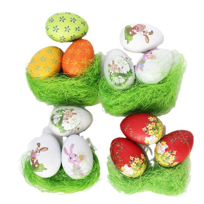 Ou de Paște din spumă, în cuib – decor DIY pentru birou, cu posibilitatea imprimării logo-ului