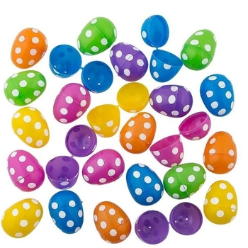 Ouă de Paște din plastic vopsite, 8 cm, pentru copii, set de joacă cu capsule deschise pentru decor de Paște