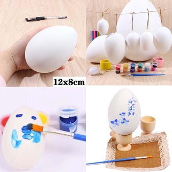 Ou de Paște din plastic alb cu șnur de prindere, decor DIY pentru ouă de Paște, jucărie pentru grădiniță