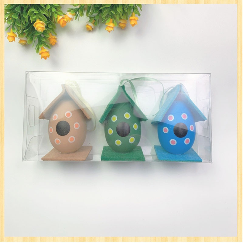 Ouă de Paște din plastic pentru decor DIY, ouă de simulare, ornament de cadou în cutie, dimensiuni 6 × 4 cm