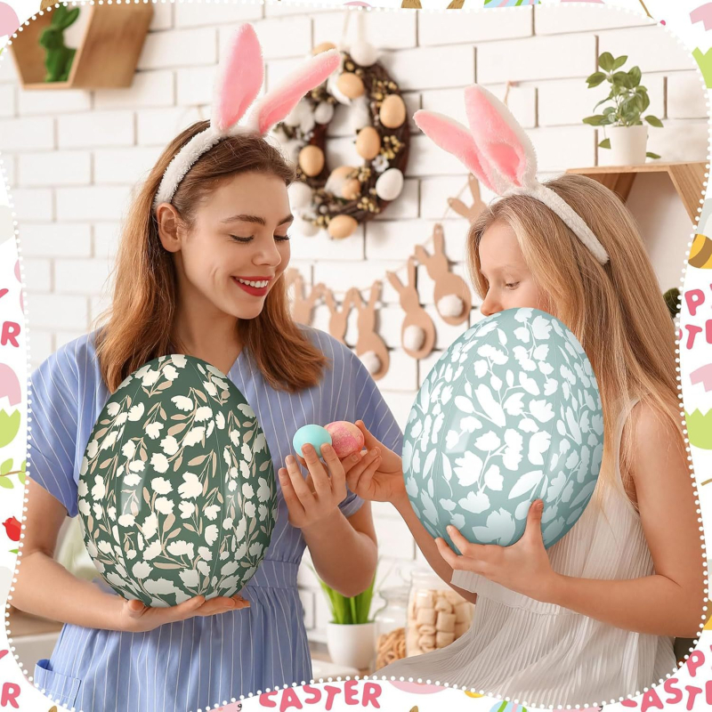 Ouă de Paște colorate, personalizate pentru decor festiv, din PVC, ouă gonflabile cu modele pictate și ouă aurii