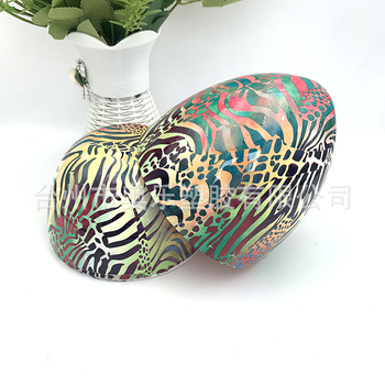 Ou de Paște din plastic, mare, imprimat, ornament deschis, 25 cm