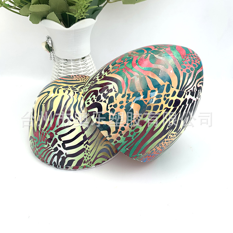 Ou de Paște din plastic, mare, imprimat, ornament deschis, 25 cm