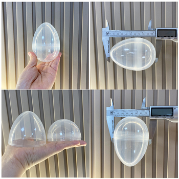 Coajă de ou de Paște transparentă din plastic, 7,6 × 10,6 cm, jucărie cu bomboane