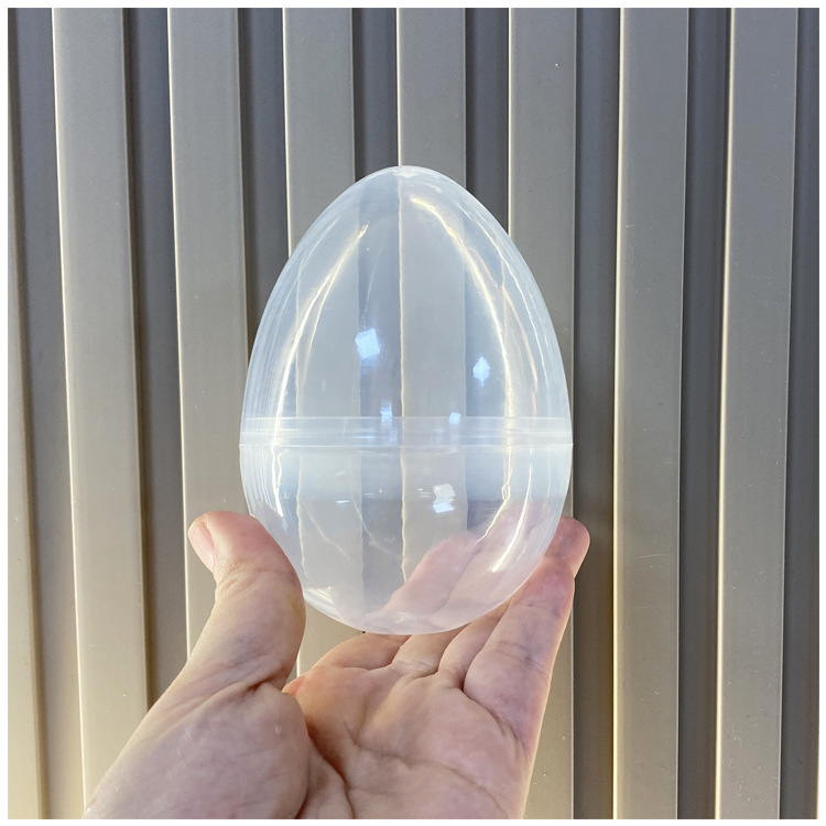 Coajă de ou de Paște transparentă din plastic, 7,6 × 10,6 cm, jucărie cu bomboane