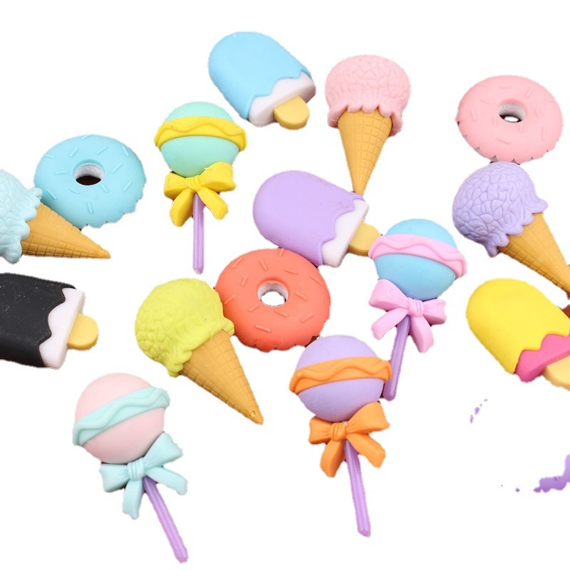Radieră desen animat în cutie cadou, hamburger desert, pentru elevi