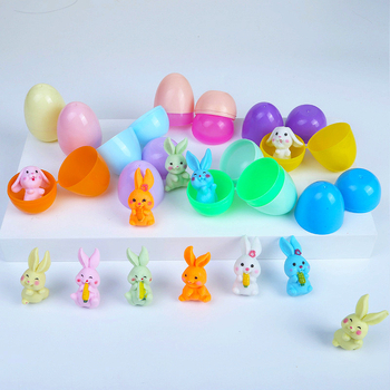 Ouă de Paște din plastic cu capac deschis – set de jucării Gashapon pentru copii, decor de petrecere