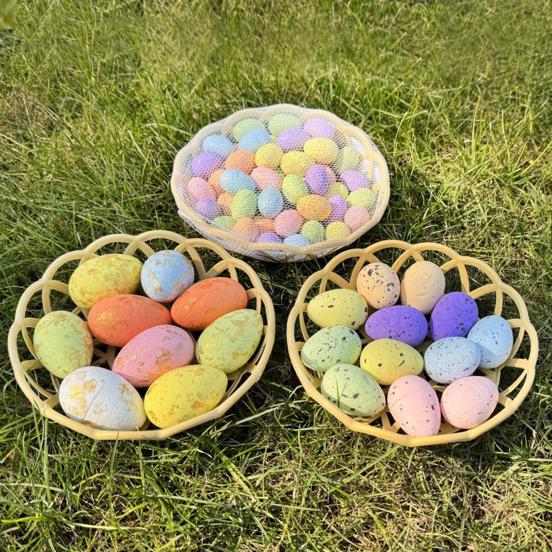 Ouă de Paște din spumă, colorate, decor pentru Paște, jucării pentru copii