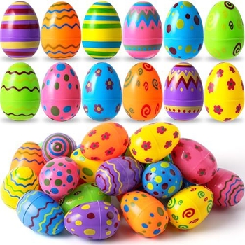 100 de ouă colorate din plastic de Paște pentru copii, ouă surpriză decorative