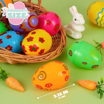 100 de ouă colorate din plastic de Paște pentru copii, ouă surpriză decorative