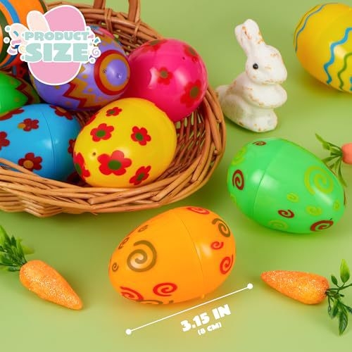100 de ouă colorate din plastic de Paște pentru copii, ouă surpriză decorative