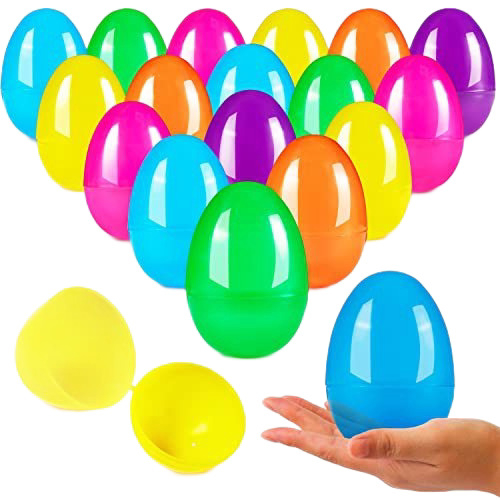 100 de ouă colorate din plastic de Paște pentru copii, ouă surpriză decorative