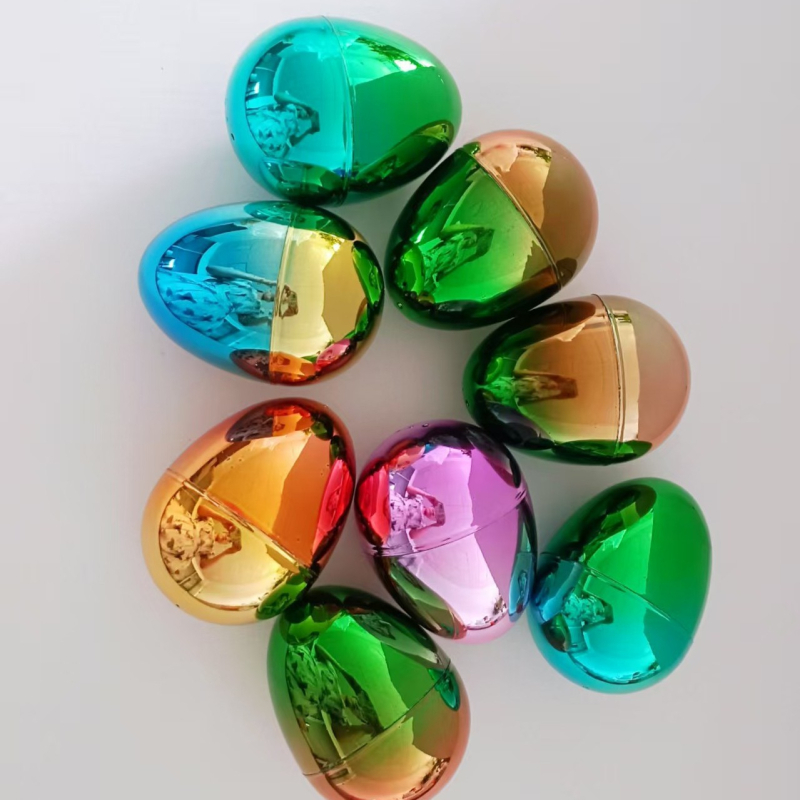 Ouă de Paște din plastic cu capsule deschizibile și ouă decorative electroplate – set de jucării pentru petreceri
