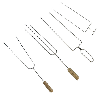 Frigărui din oțel inoxidabil, 60 cm, cu două și trei dinți, pentru uz comercial, pentru coapsă de miel brazilian, pui și iepure