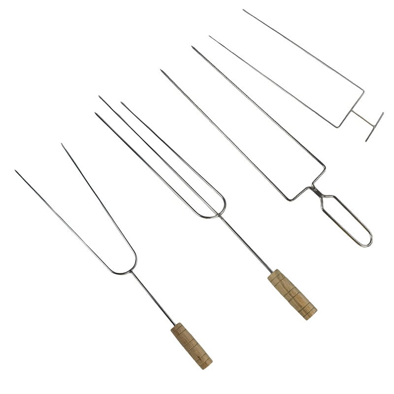 Frigărui din oțel inoxidabil, 60 cm, cu două și trei dinți, pentru uz comercial, pentru coapsă de miel brazilian, pui și iepure