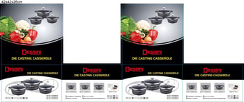 DESSINI set de 6 oale antiaderente, din aluminiu turnat, pentru uz casnic