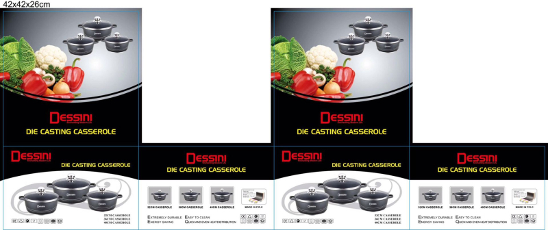 DESSINI set de 6 oale antiaderente, din aluminiu turnat, pentru uz casnic
