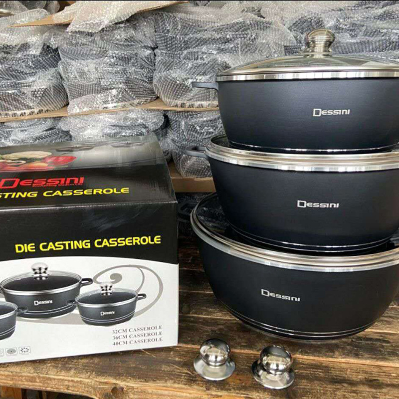 DESSINI set de 6 oale antiaderente, din aluminiu turnat, pentru uz casnic