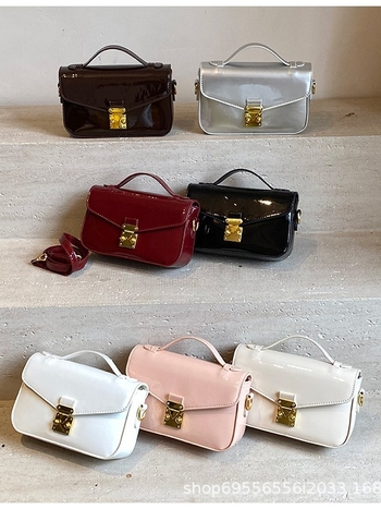 Prekogranična sjajna mini kvadratna torbica, ručna i preko ramena, jednostavan lagan luksuz retro crossbody