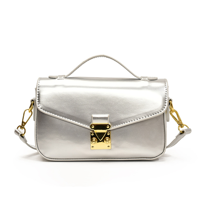 Prekogranična sjajna mini kvadratna torbica, ručna i preko ramena, jednostavan lagan luksuz retro crossbody