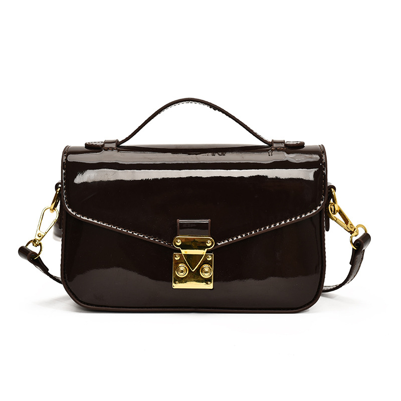 Prekogranična sjajna mini kvadratna torbica, ručna i preko ramena, jednostavan lagan luksuz retro crossbody