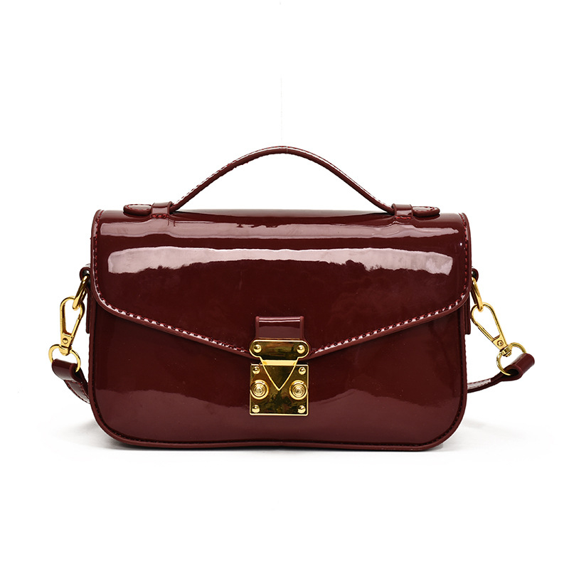 Prekogranična sjajna mini kvadratna torbica, ručna i preko ramena, jednostavan lagan luksuz retro crossbody