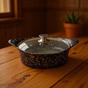 Noul stil: set de 10 piese de vase de gătit din aluminiu turnat, cu strat antiaderent, oală de supă și tigaie