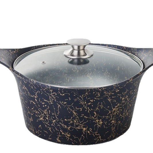 Noul stil: set de 10 piese de vase de gătit din aluminiu turnat, cu strat antiaderent, oală de supă și tigaie