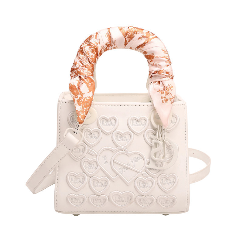 Ženska crossbody torba s akcentom izvezenog svilenog šala, 2026 novi model, srednja veličina, PU koža, za svakodnevnu upotrebu