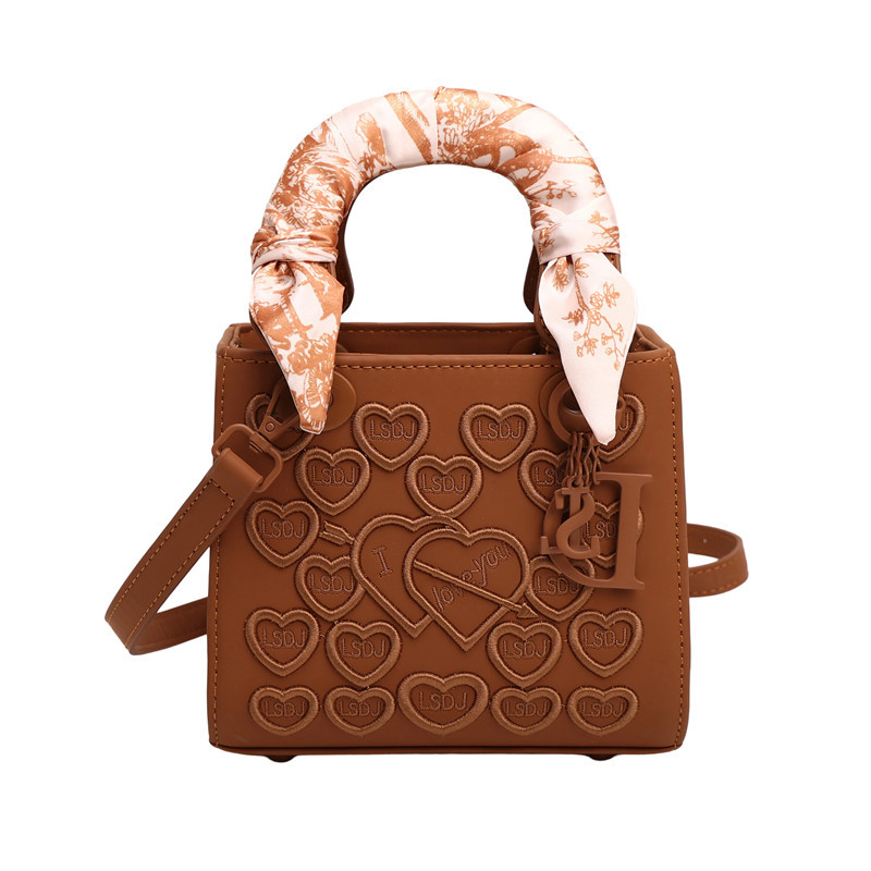 Ženska crossbody torba s akcentom izvezenog svilenog šala, 2026 novi model, srednja veličina, PU koža, za svakodnevnu upotrebu