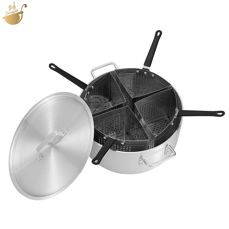 Set de gătit pentru legume și paste cu o oală din aluminiu de 20 Qt și un coș filtrant din oțel inoxidabil de 5 Qt