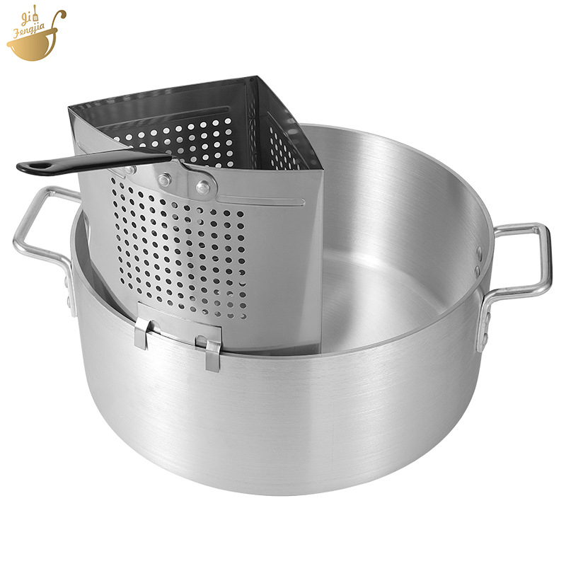 Set de gătit pentru legume și paste cu o oală din aluminiu de 20 Qt și un coș filtrant din oțel inoxidabil de 5 Qt