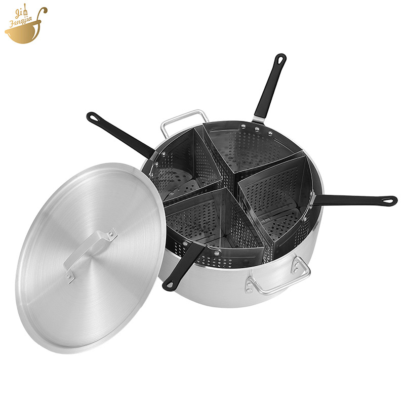 Set de gătit pentru legume și paste cu o oală din aluminiu de 20 Qt și un coș filtrant din oțel inoxidabil de 5 Qt