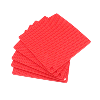 Covoraș pătrat din silicon, cu model fagure, de calitate alimentară, izolație termică, protecție împotriva arsurilor, pentru caserole, temperaturi ridicate, compatibil cu cuptorul cu microunde, grosime îmbunătățită