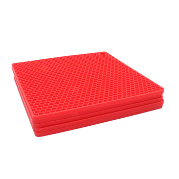 Covoraș pătrat din silicon, cu model fagure, de calitate alimentară, izolație termică, protecție împotriva arsurilor, pentru caserole, temperaturi ridicate, compatibil cu cuptorul cu microunde, grosime îmbunătățită